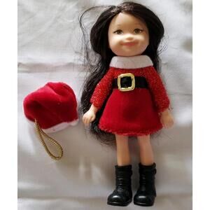Vintage Mattel Kayla Barbie 4" in Santa Costume Ornament 2006